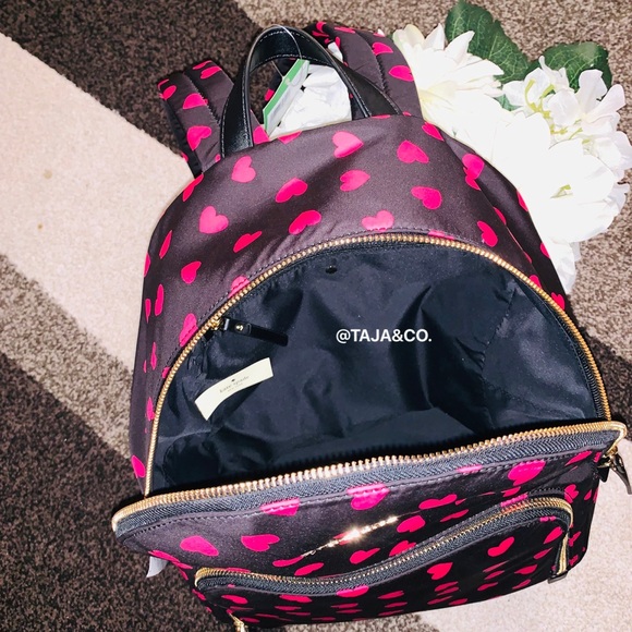 ❤️KATE SPADE! Nylon Midnight HEARTS Backpack - Picture 11 of 11